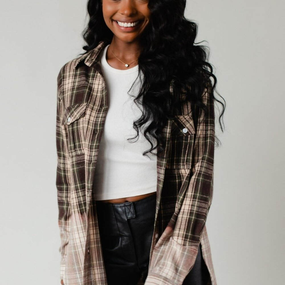 Panache Fall Feels Plaid Shirt Shacket